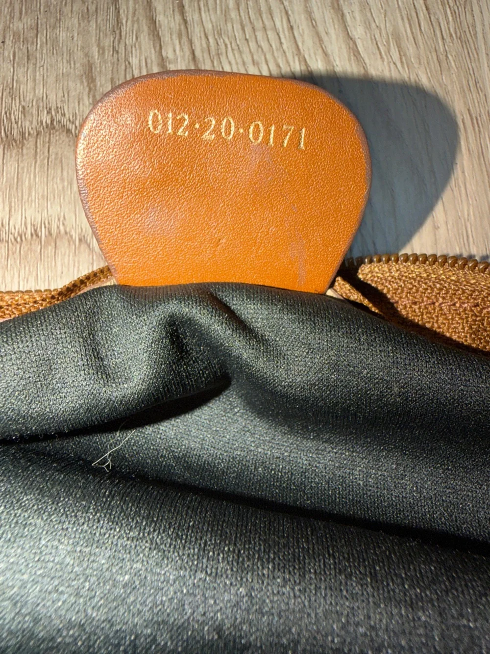 Gucci Navy Duffel Bag with Tan Leather Trim and Red-Green Stripe Webbing